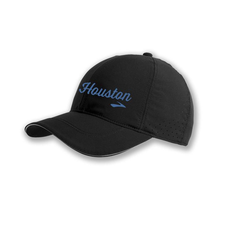 Brooks Women's Sherpa Running Hat - Black/RoyalBlue/Run Houston 13.1 (VGPY25631)